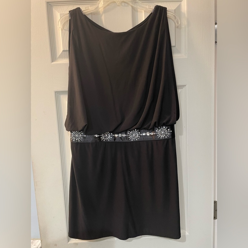 Scarlett Nite Little Black Dress with Rhinestone Embellished Waist